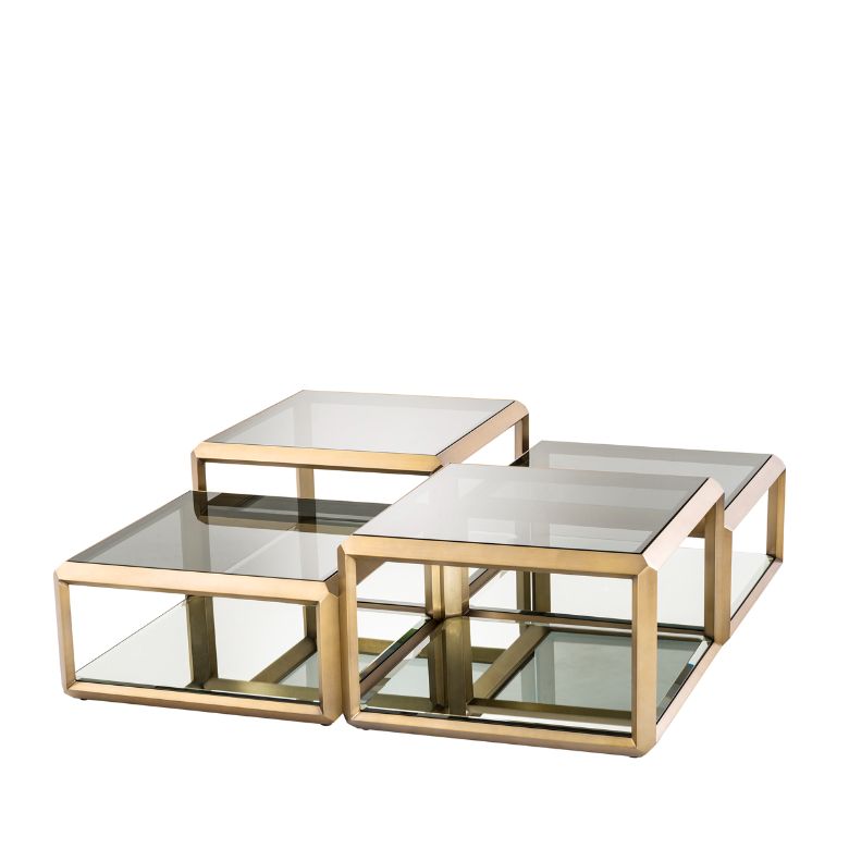 Callum Coffee Table Set of 4 Brass 75 cm