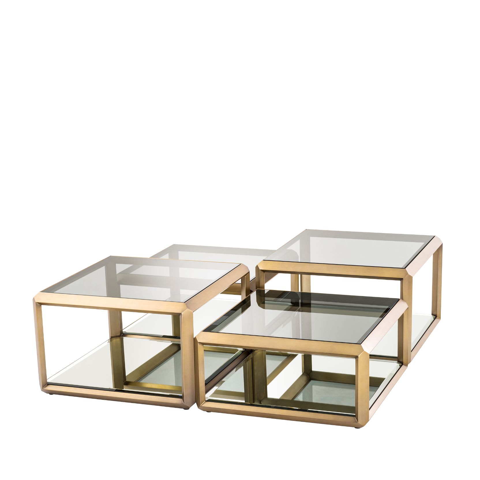 Callum Coffee Table Set of 4 Brass 75 cm