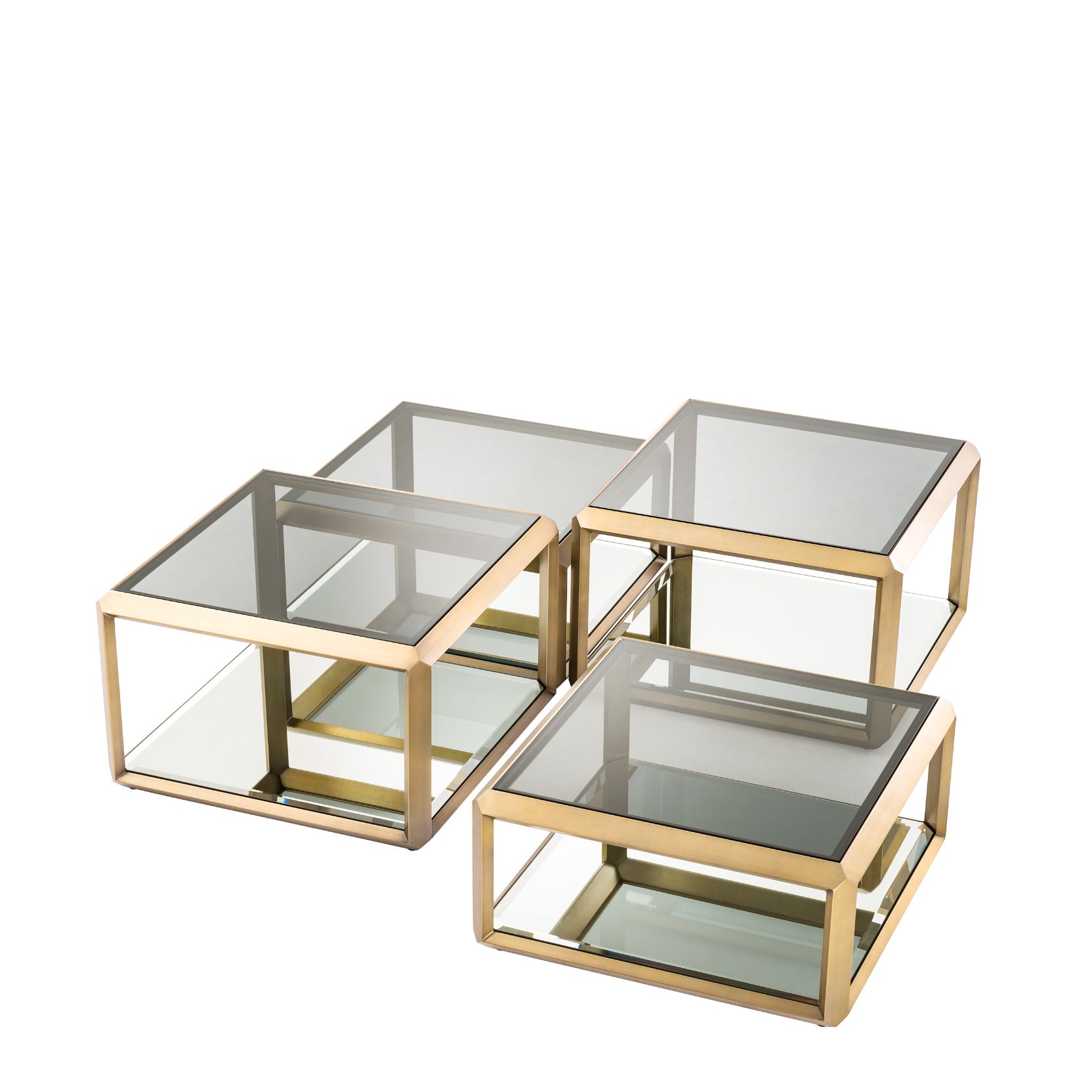 Callum Coffee Table Set of 4 Brass 75 cm