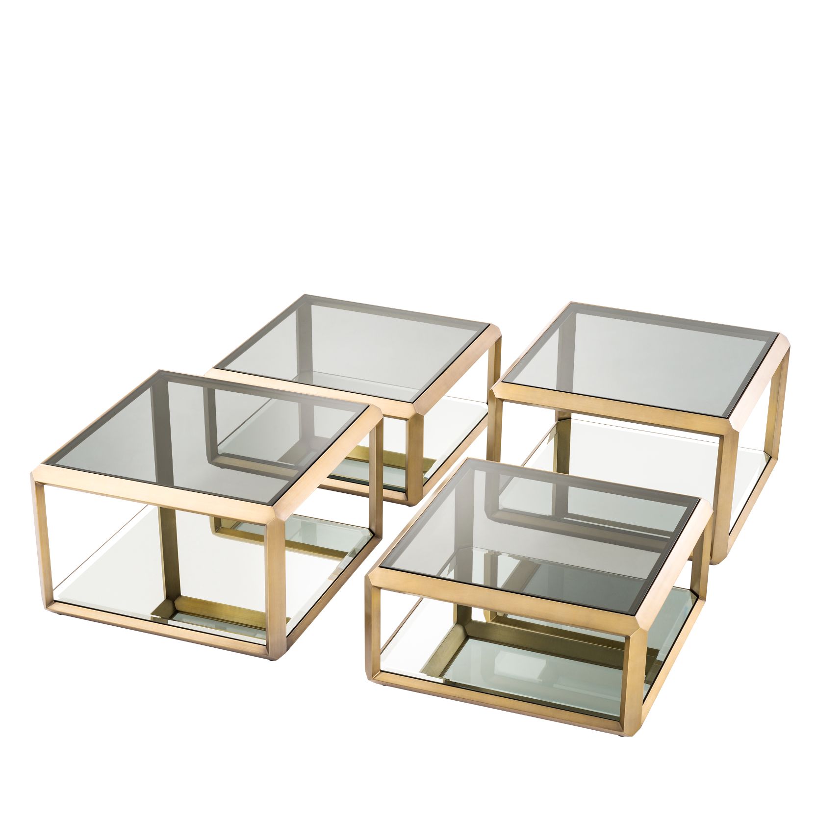 Callum Coffee Table Set of 4 Brass 75 cm