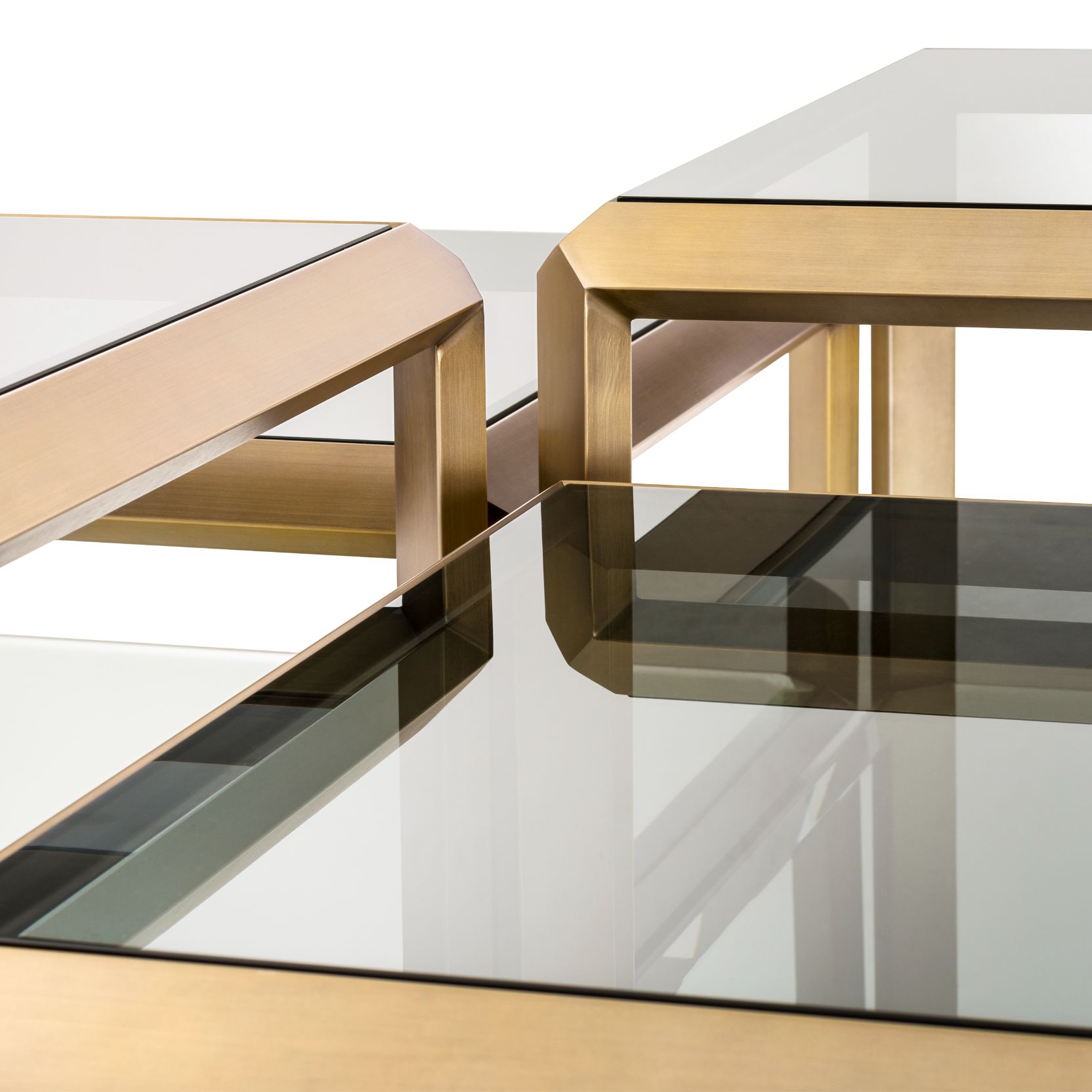 Callum Coffee Table Set of 4 Brass 75 cm