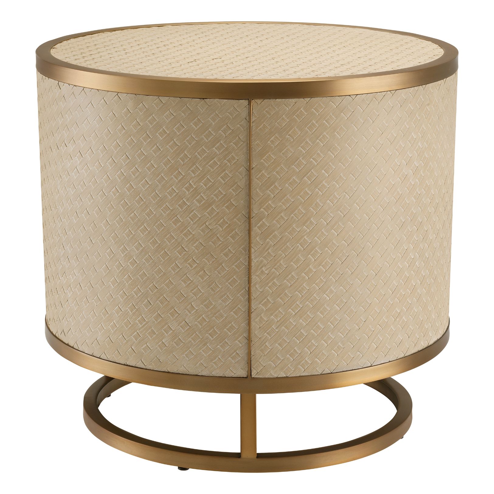 Napa Valley Side Table Woven Oak Veneer 55 cm