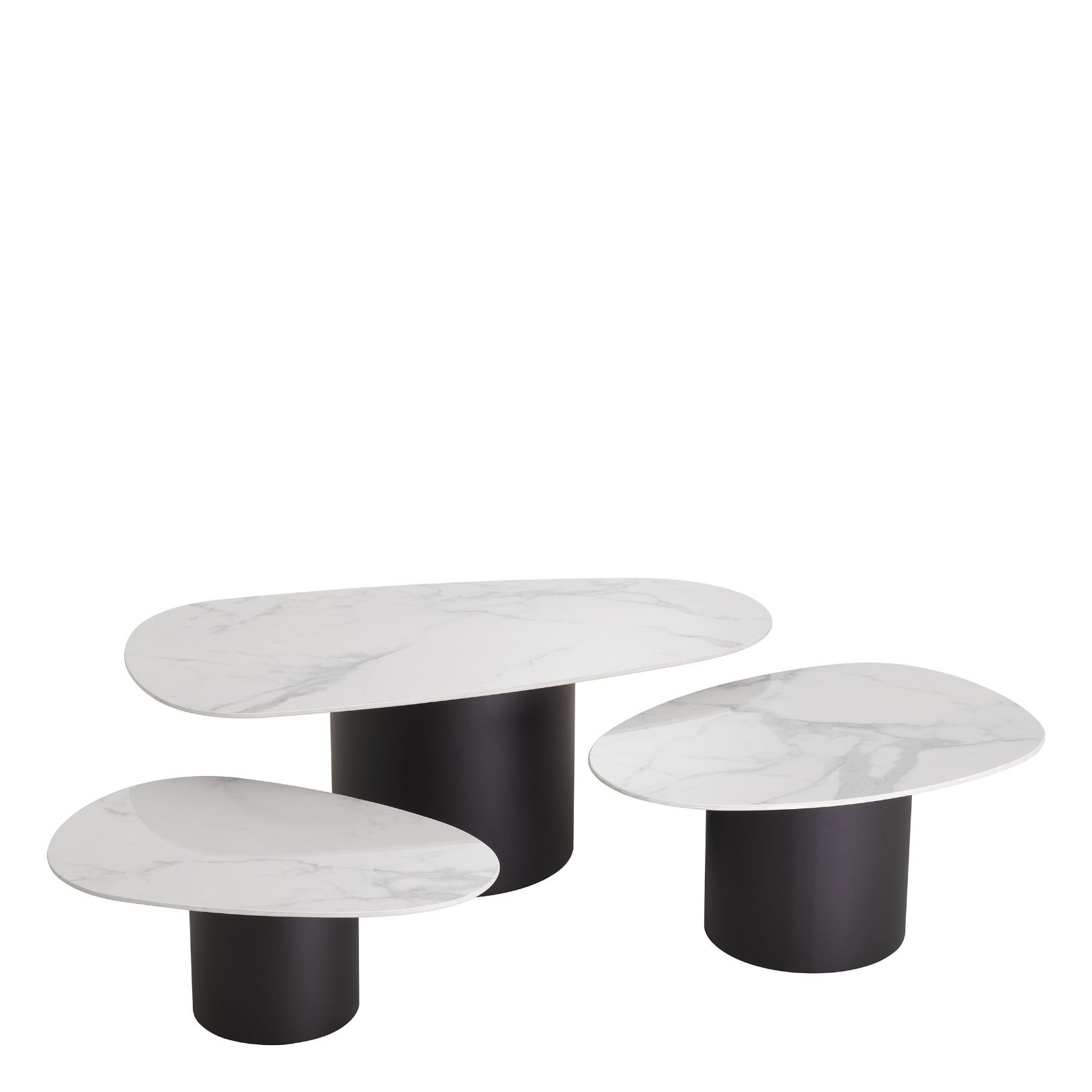 Zane Coffee Table Set of 3 Marble look 120 cm