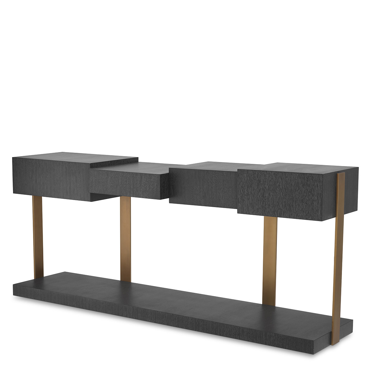 Nerone Console Table Oak/Brass 180 cm