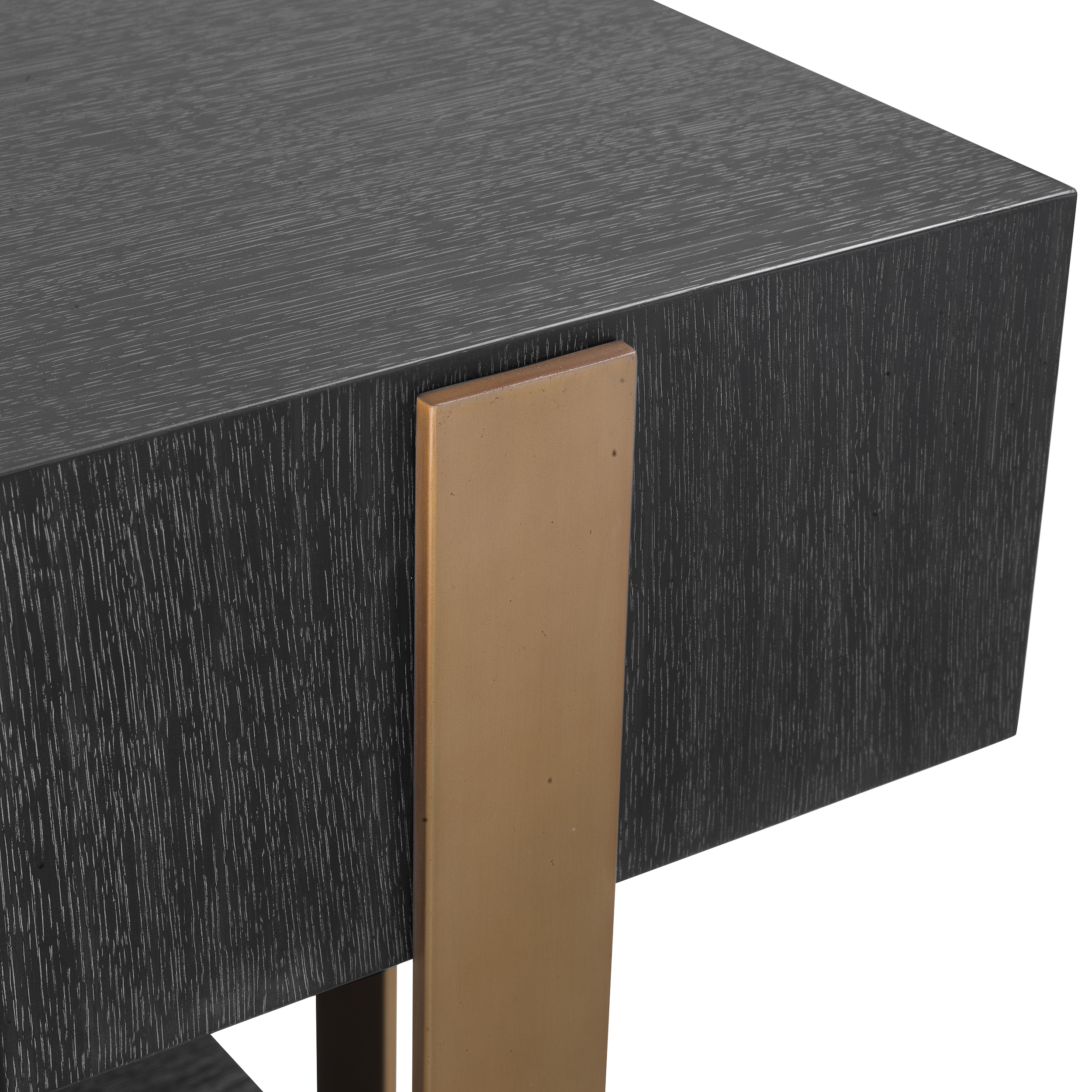 Nerone Console Table Oak/Brass 180 cm