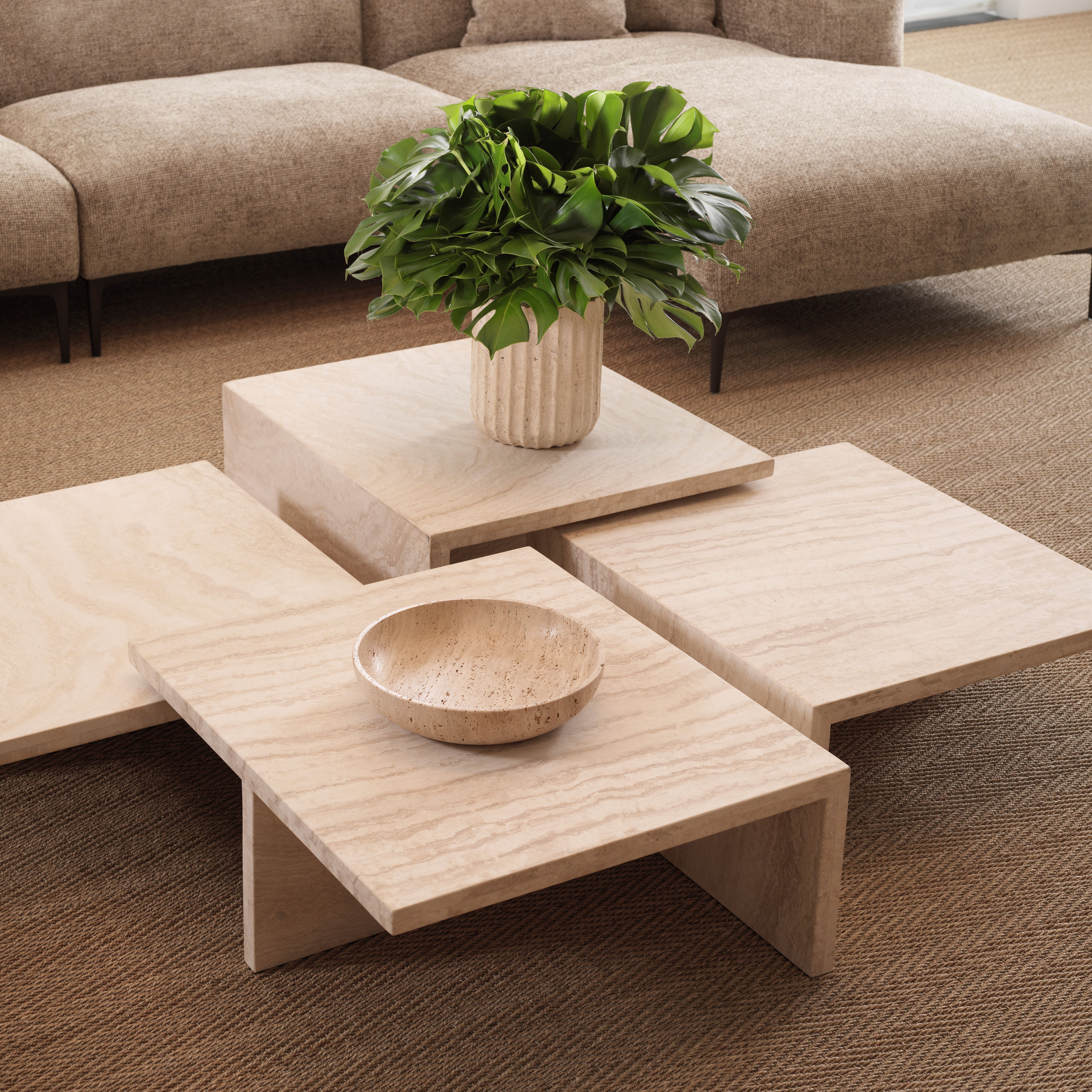 Amara High Coffee Table Travertine 70 cm