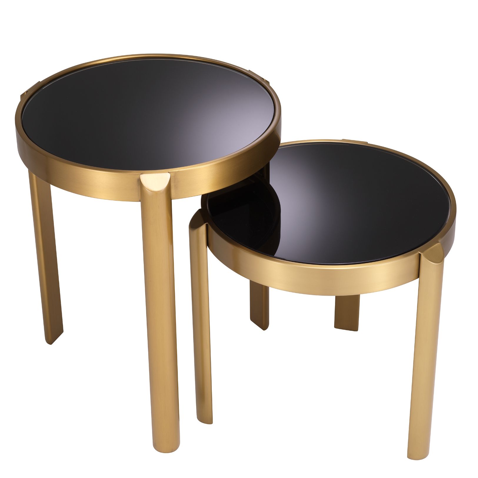 Buena Side Table Set of 2 Brass/Glass 45.5 cm