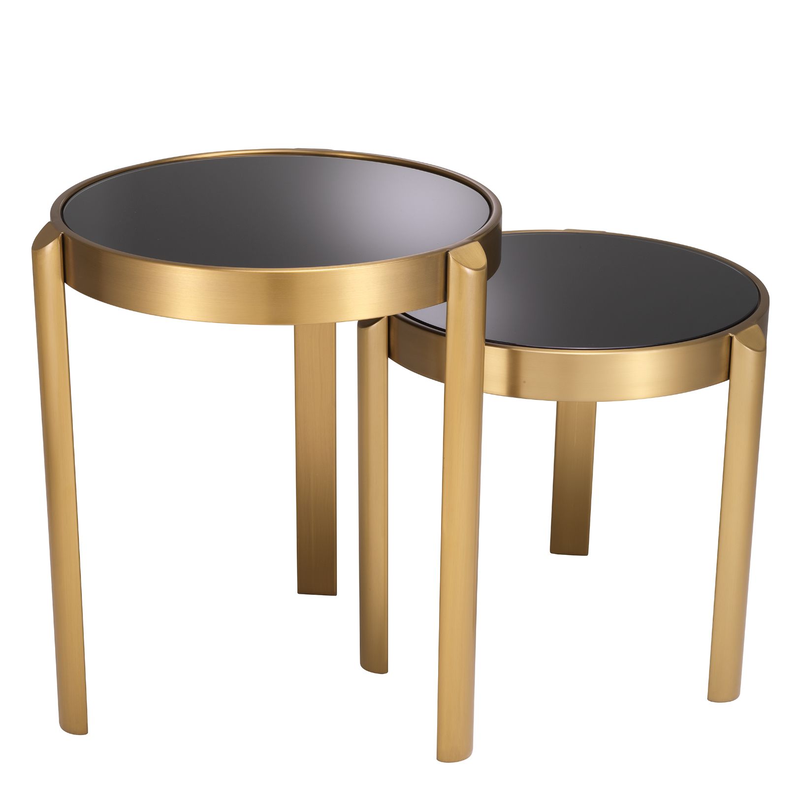 Buena Side Table Set of 2 Brass/Glass 45.5 cm