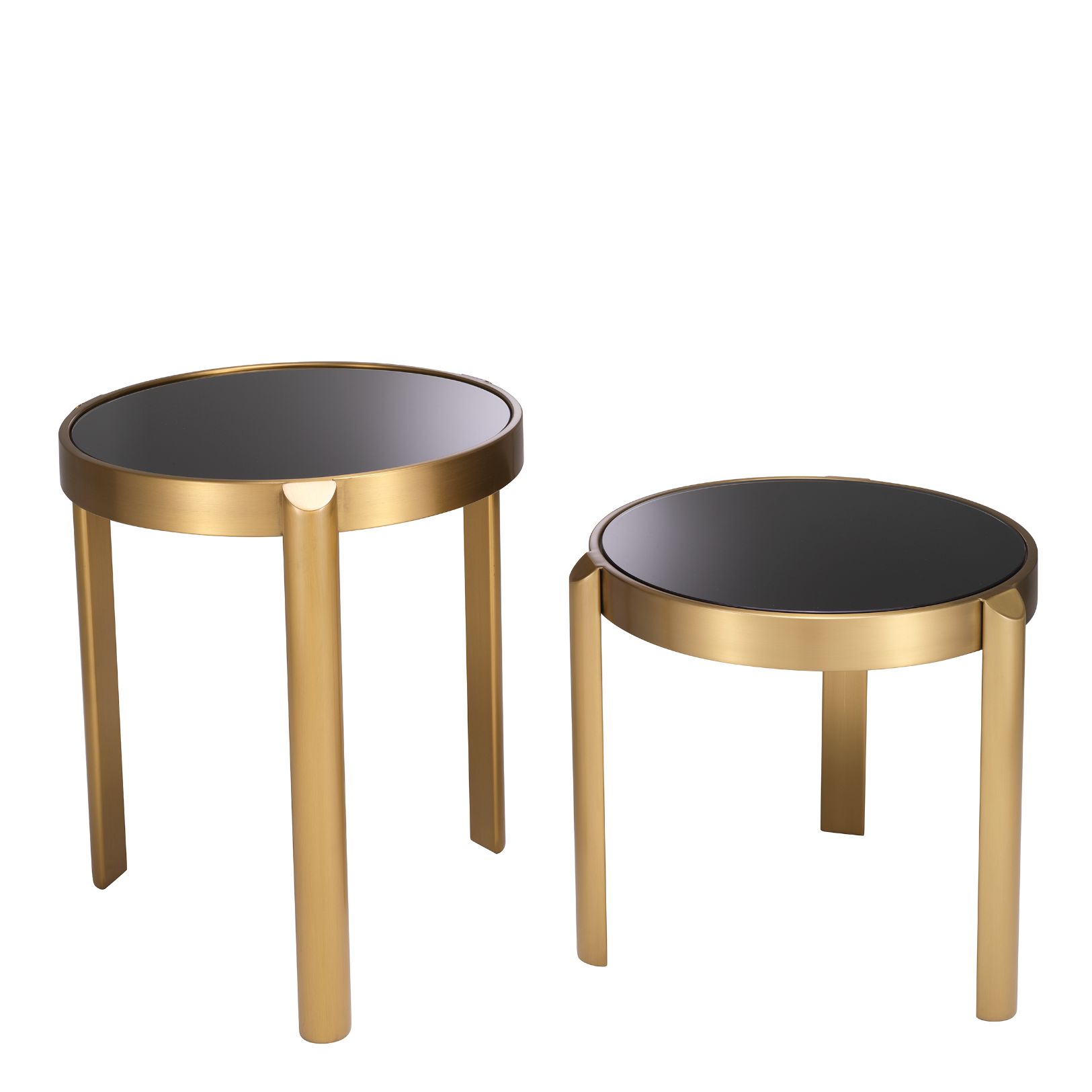 Buena Side Table Set of 2 Brass/Glass 45.5 cm