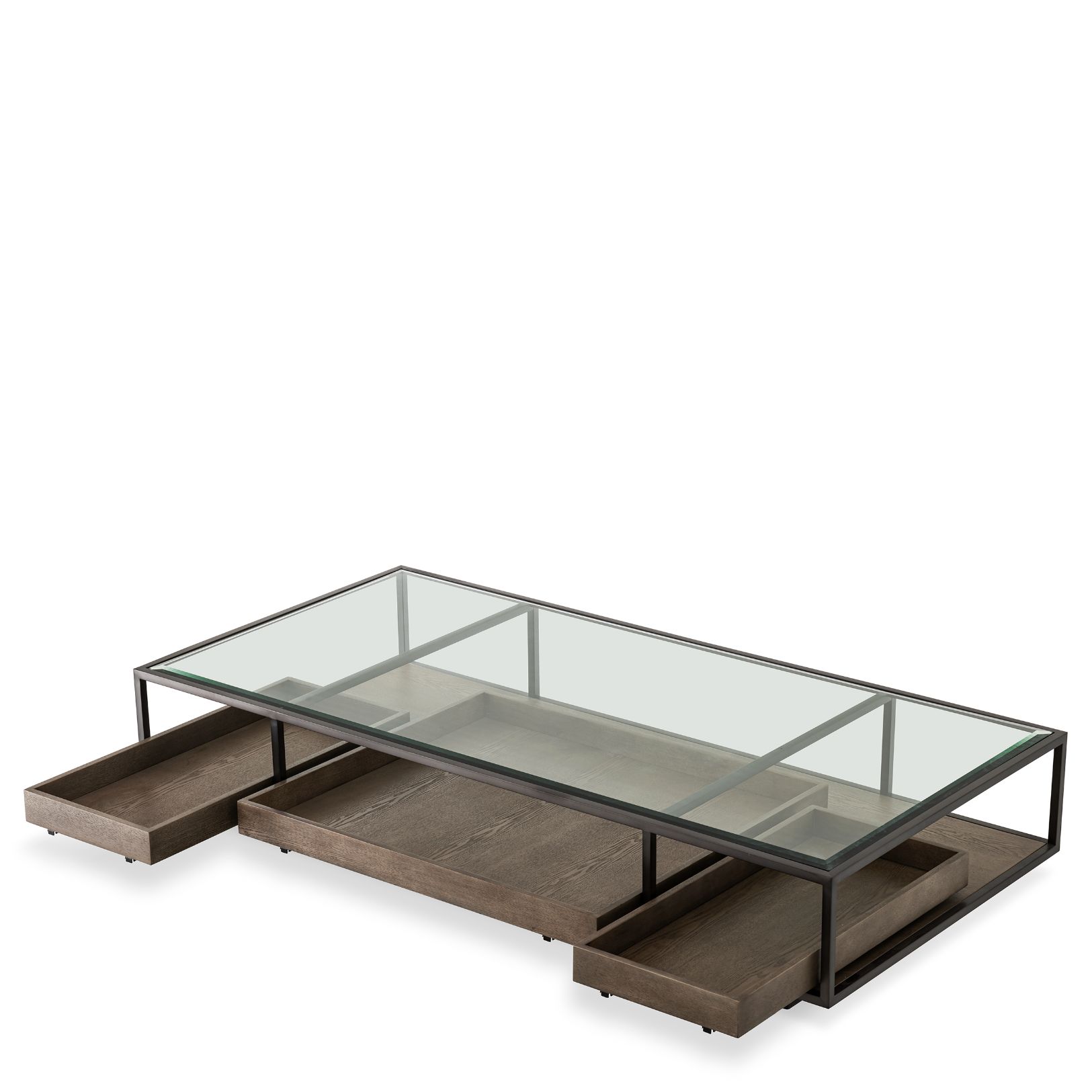 Roxton Coffee Table Bronze/Glass 180 cm