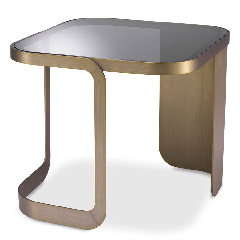 Numa Side Table Brass/Glass 49.5 cm