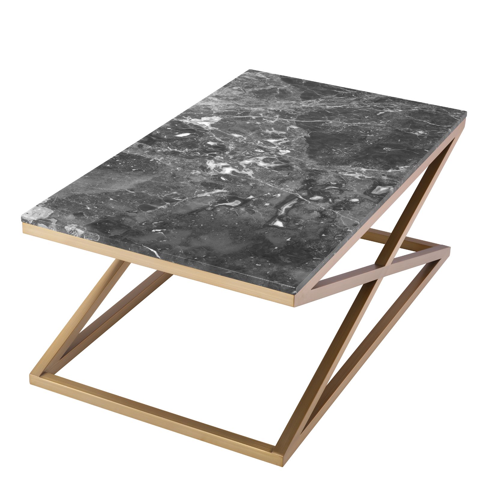 Criss Cross Coffee Table Brass/Marble 120 cm