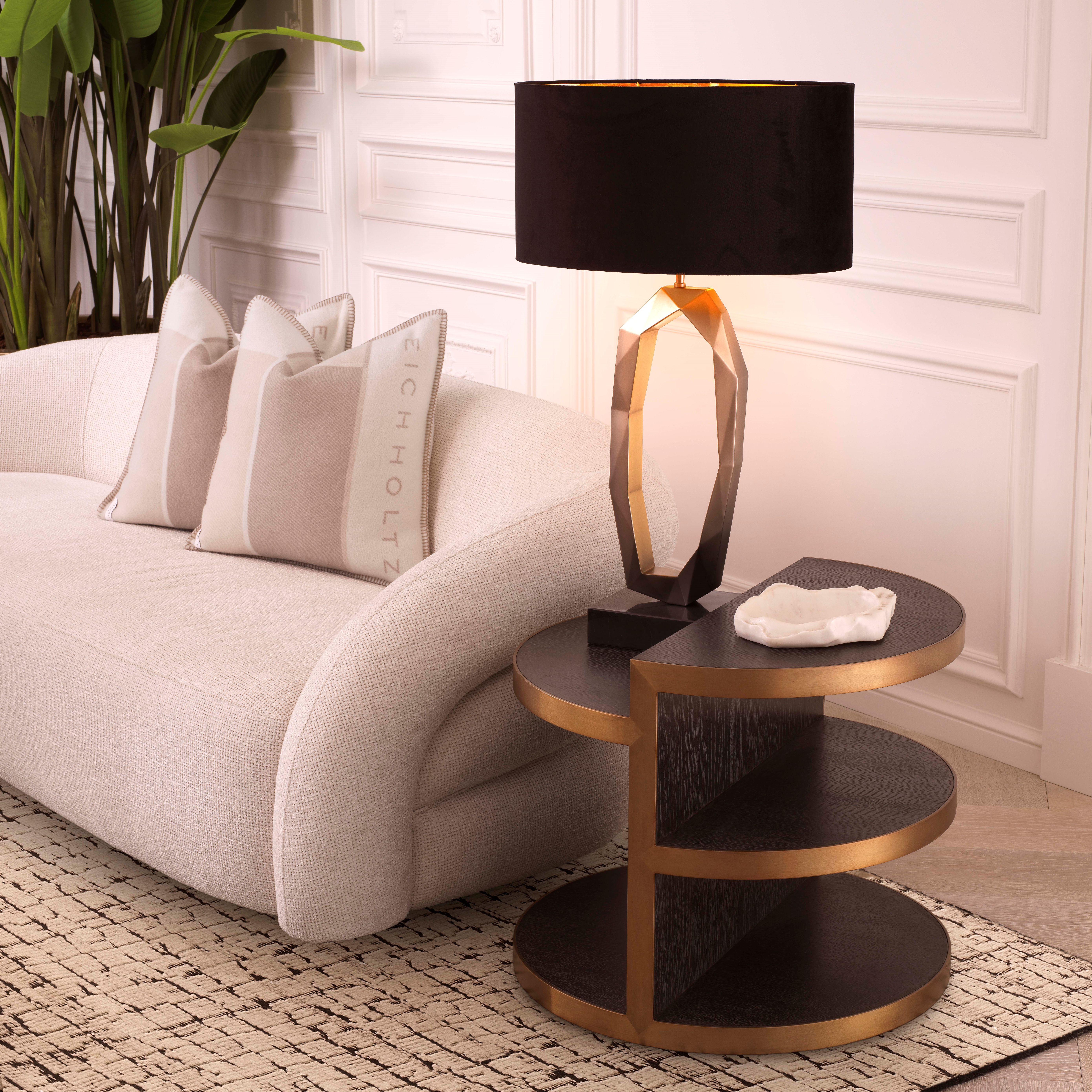 Nilo Side Table Oak/Brass 65 cm