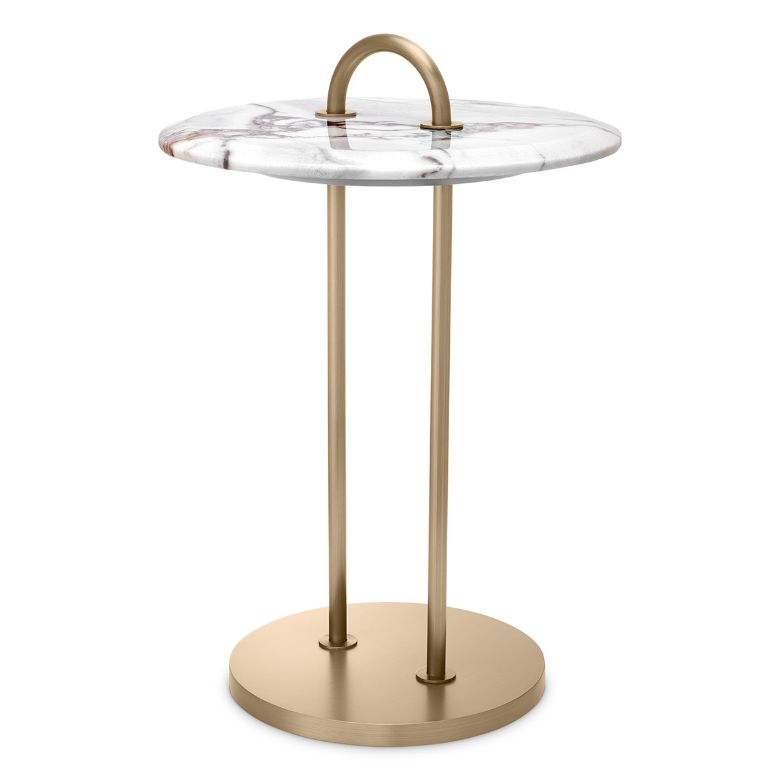 Zappa Side Table Marble/Brass 38.5 cm