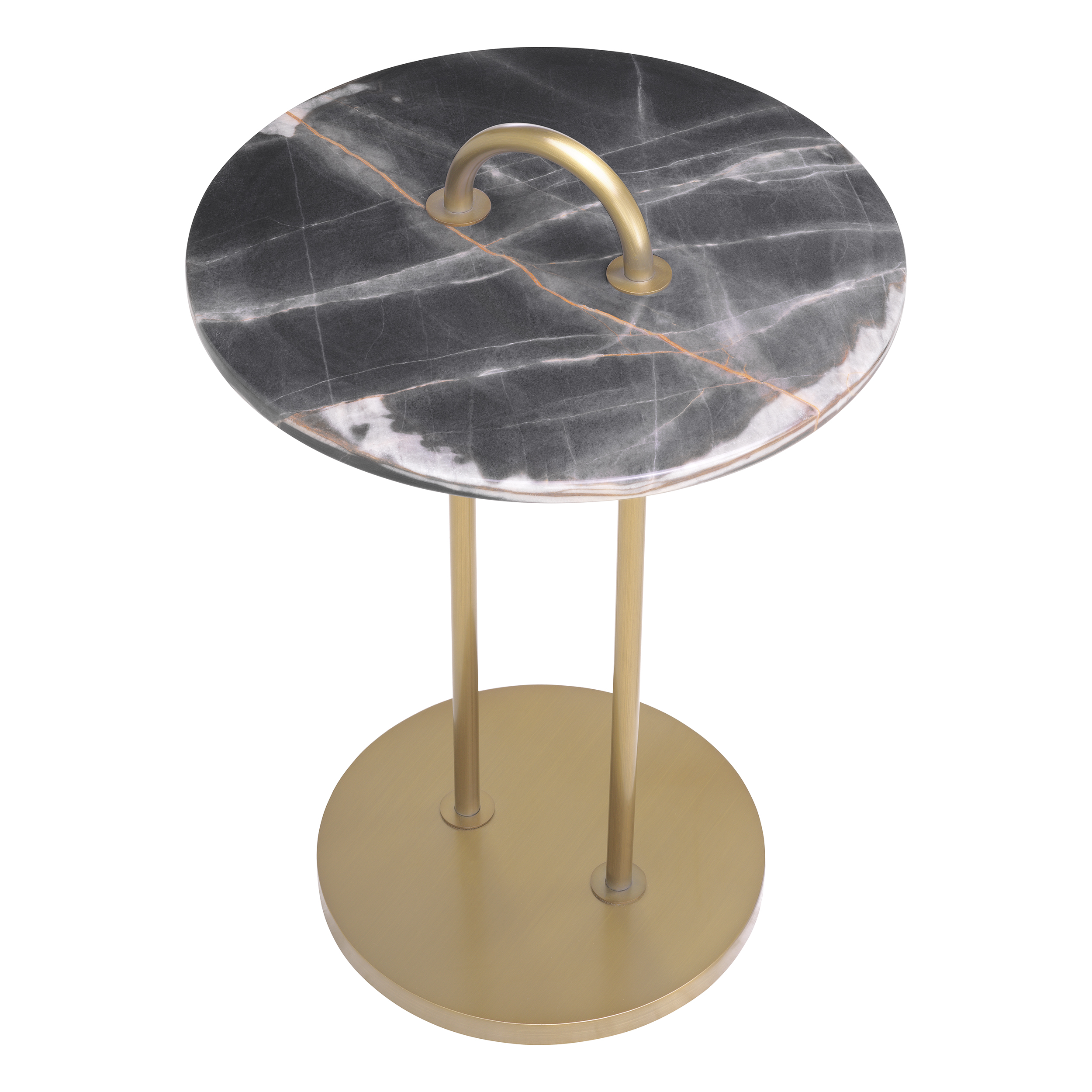 Zappa Side Table Marble/Brass 38.5 cm