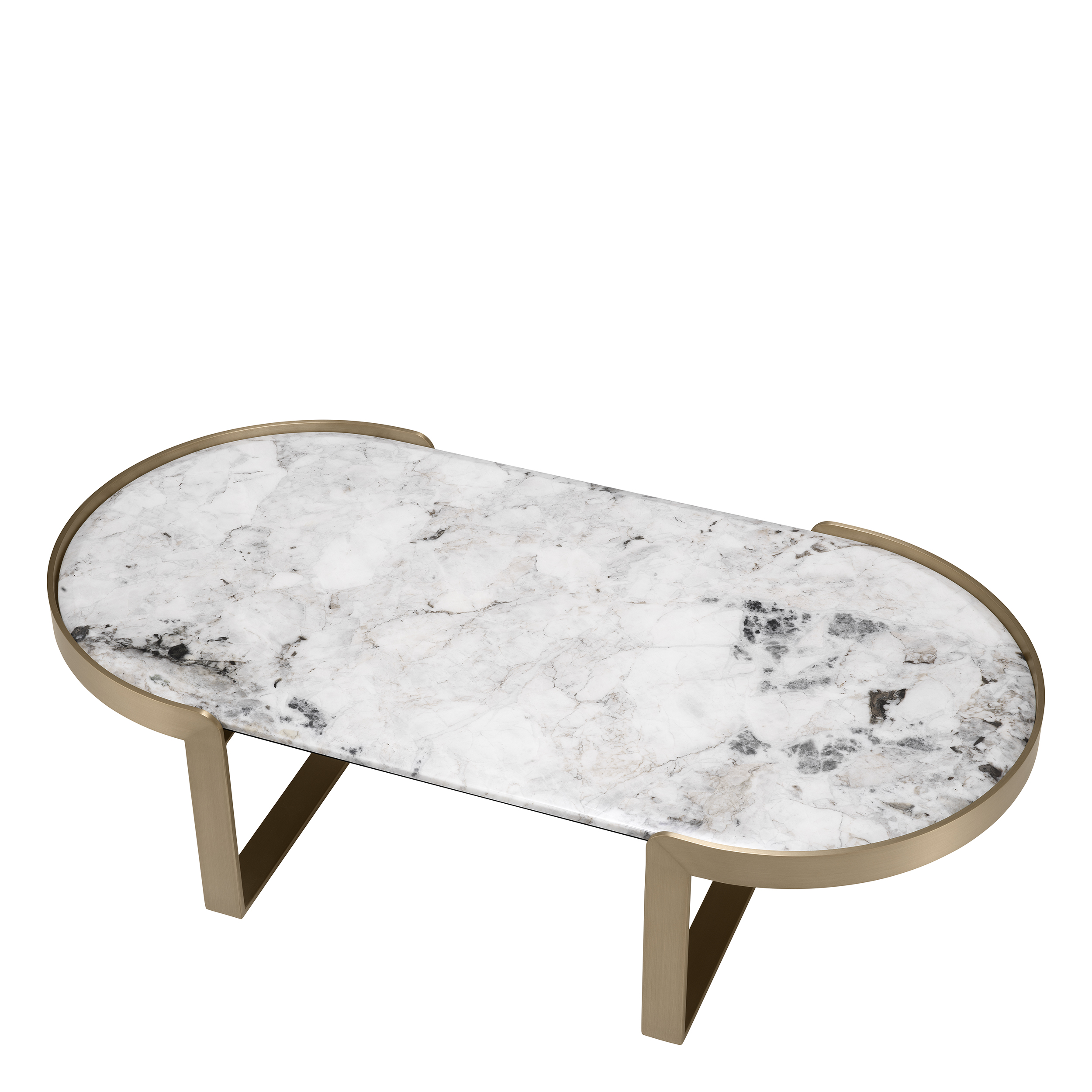 Fabio Coffee Table Brass/Marble 120 cm