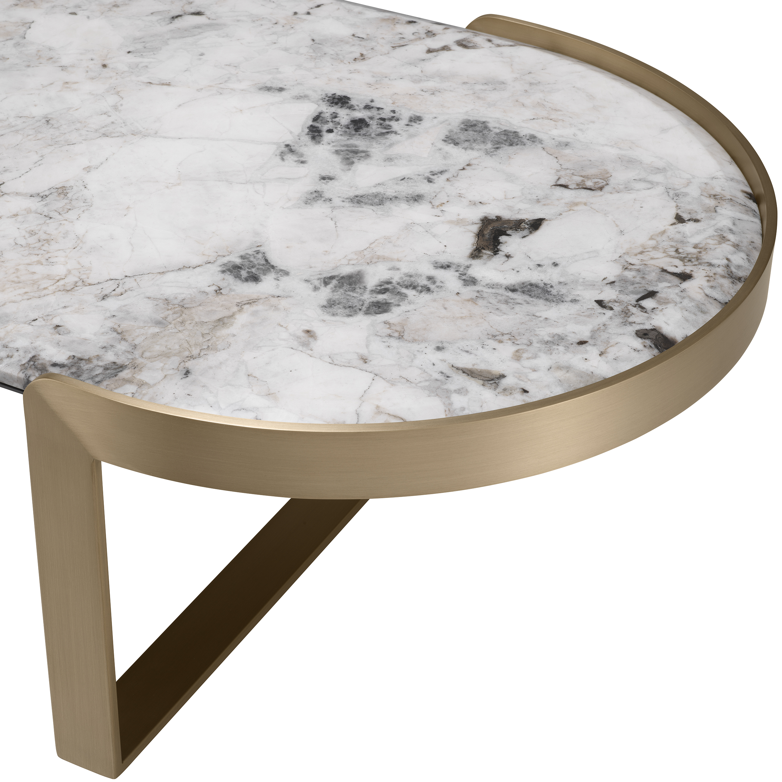 Fabio Coffee Table Brass/Marble 120 cm