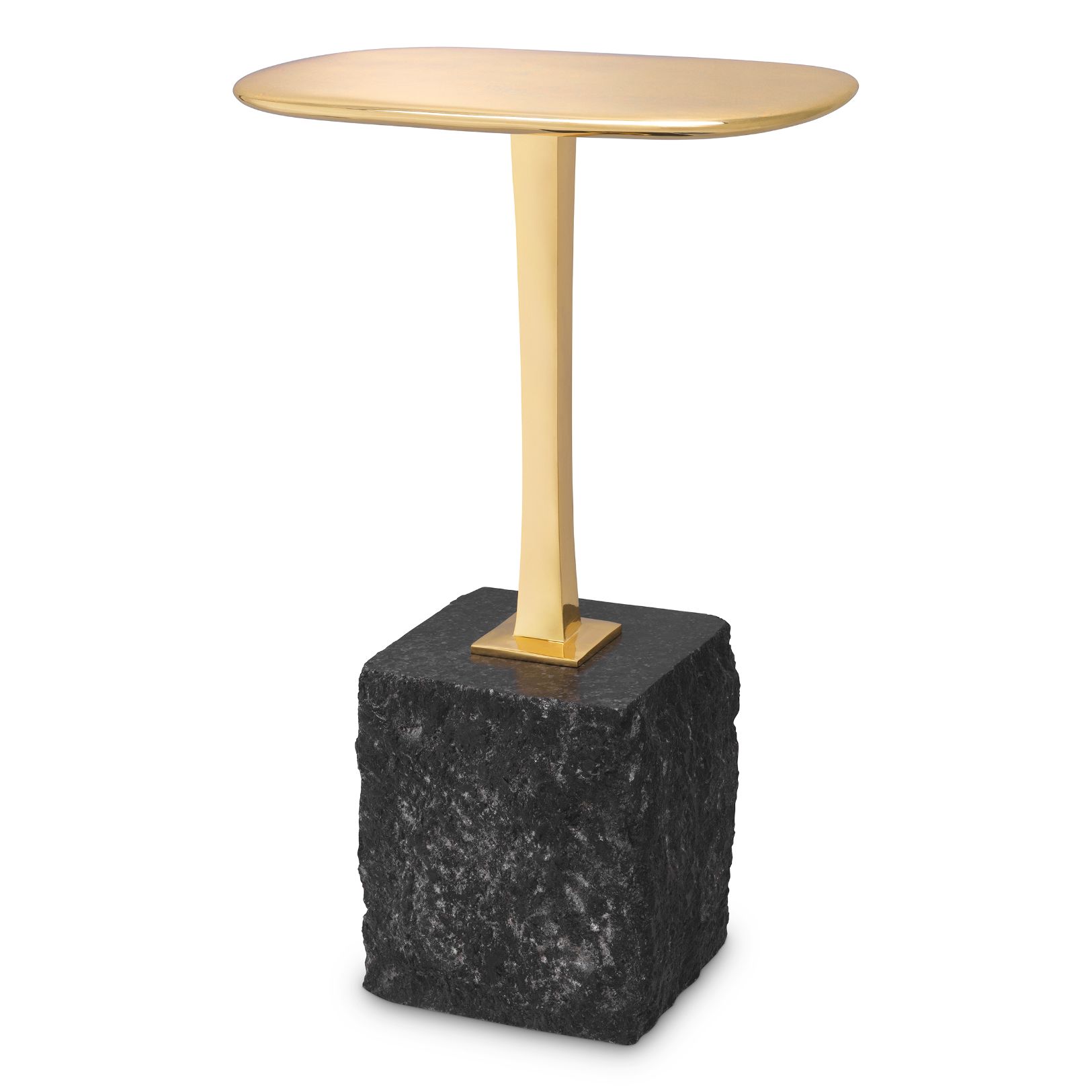 Kayan S Side Table Granite/Brass 35 cm