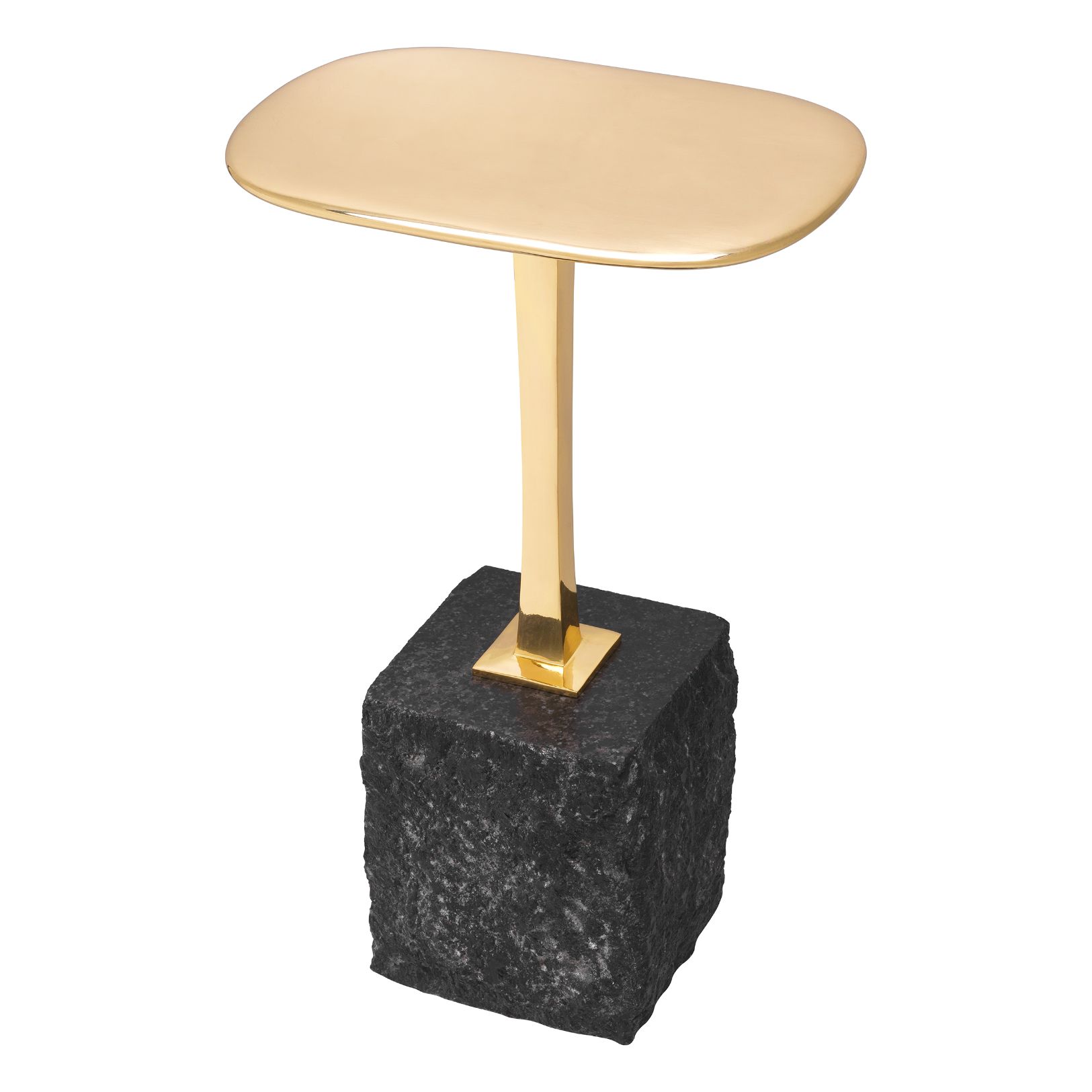 Kayan S Side Table Granite/Brass 35 cm