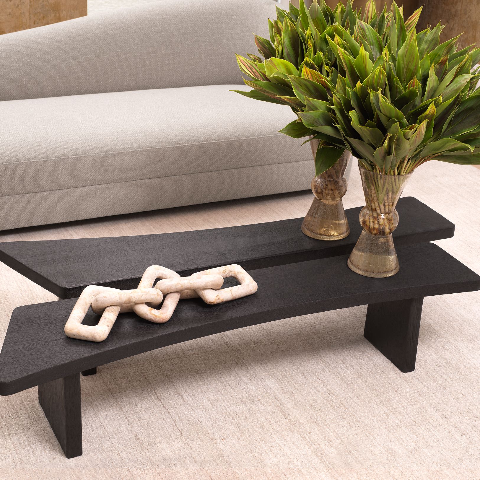 Hoffman Left Coffee Table Meranti 165.5 cm