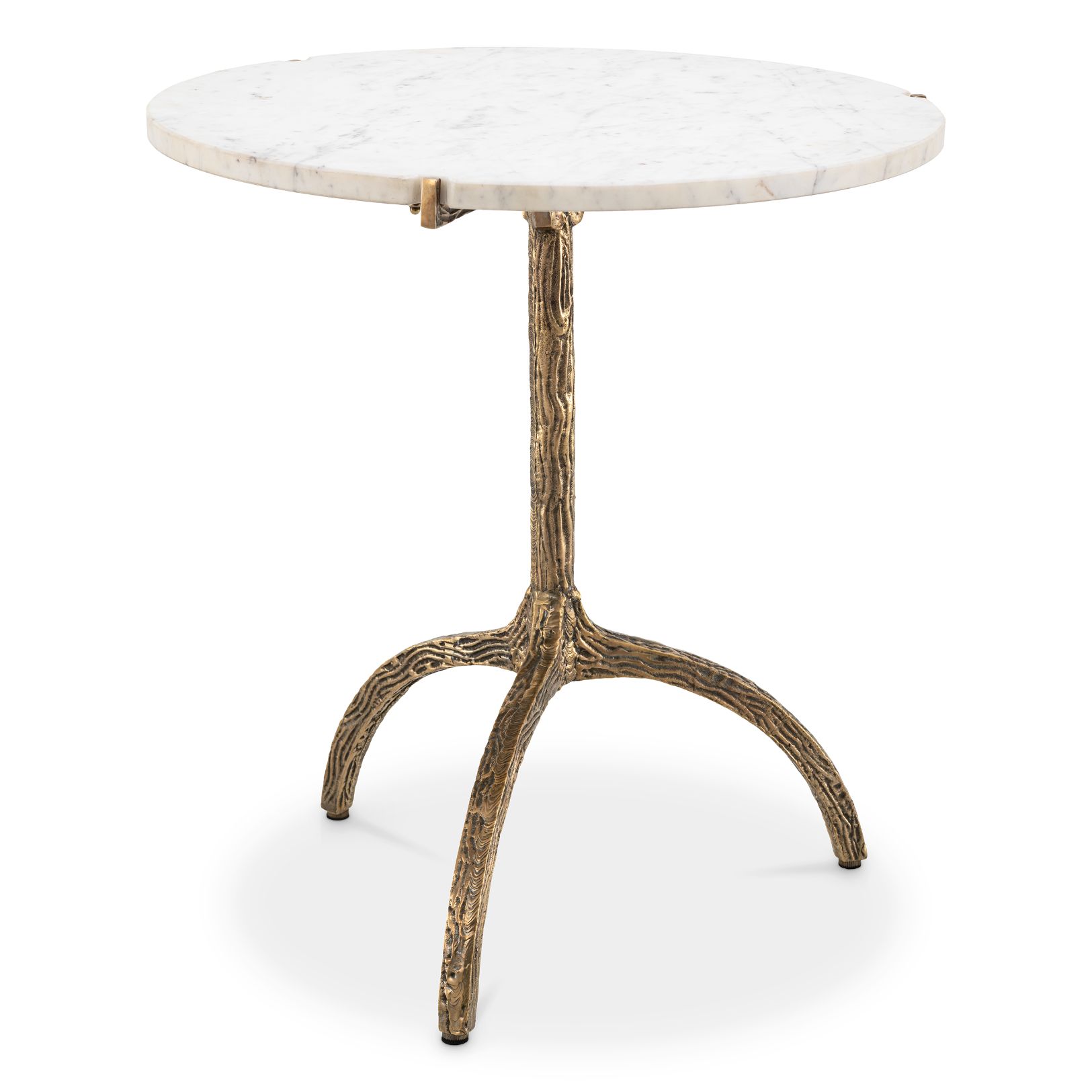 Cortina Low Dining Table Brass/Marble 61 cm