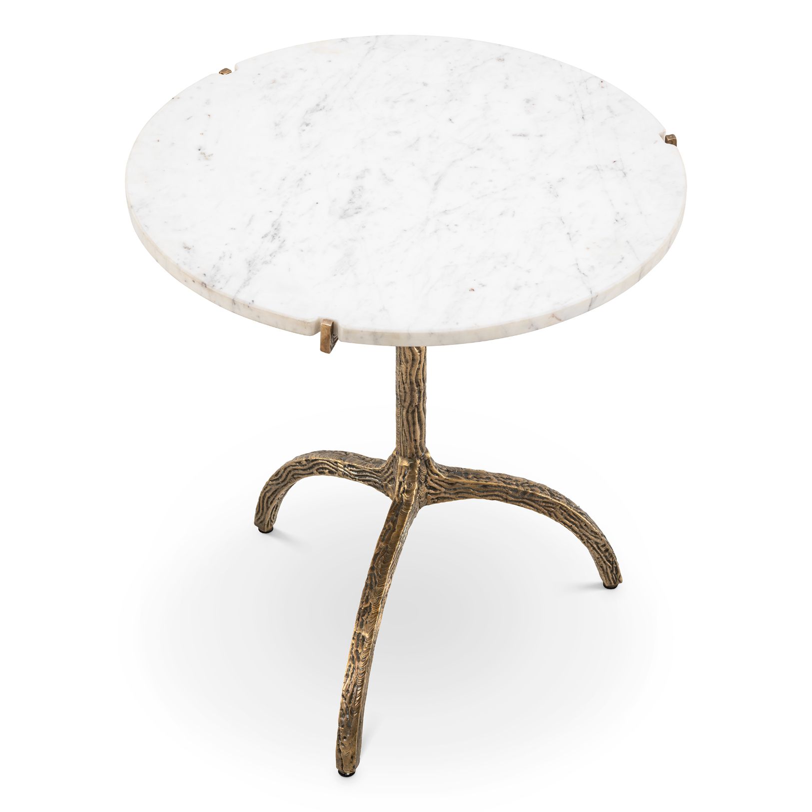 Cortina Low Dining Table Brass/Marble 61 cm