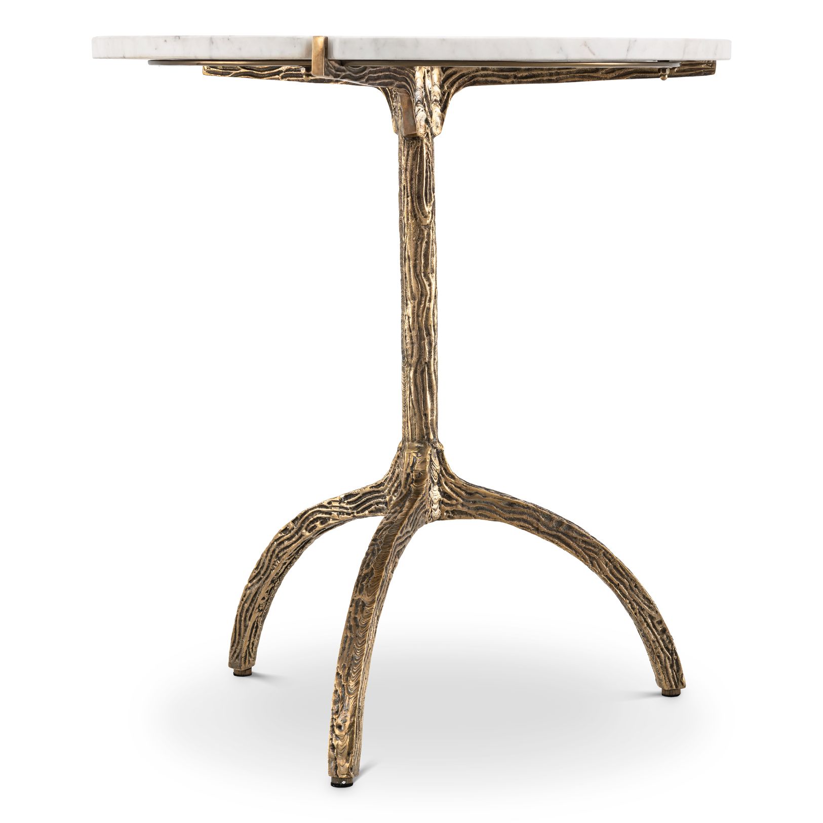 Cortina Low Dining Table Brass/Marble 61 cm