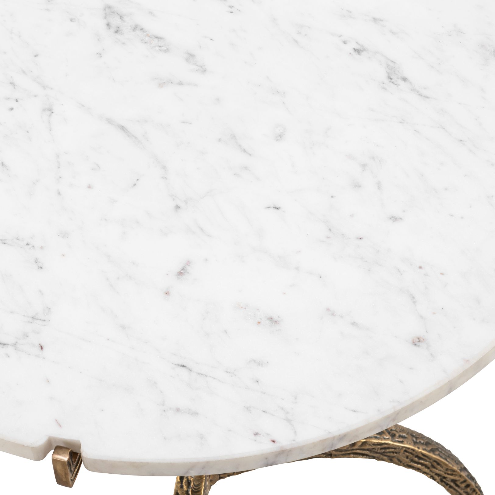 Cortina Low Dining Table Brass/Marble 61 cm