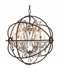 Rome Ceiling Light Crystal/Rust 53cm