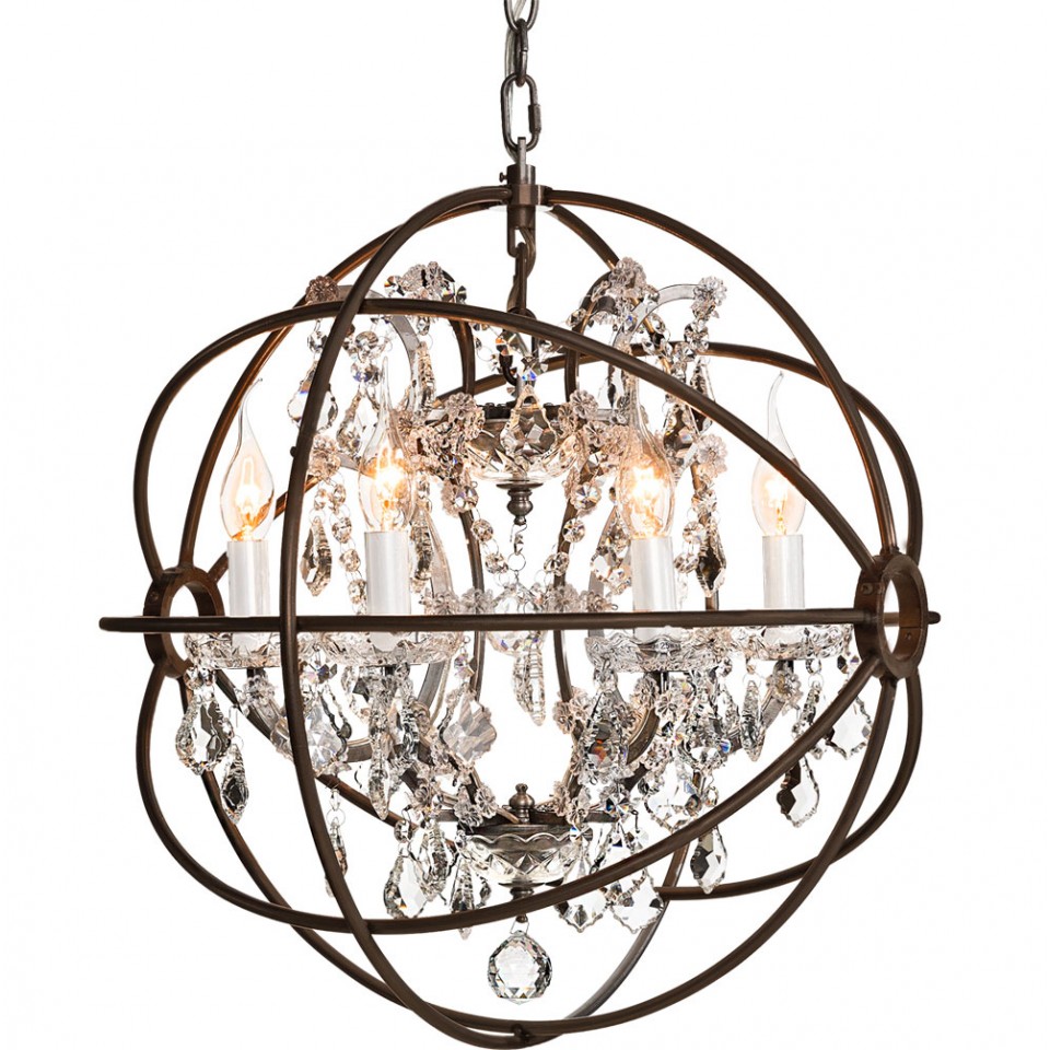 Rome Ceiling Light Crystal/Rust 53cm