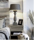 Normandie Table Lamp High Grey Wood 63cm