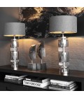 Armando Plexi Table Lamp Shiny Black Nickel 63cm