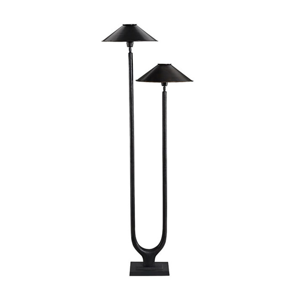 Twin floor lamp black 142 cm