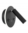 Bergdala USB hotel wall light black 14cm