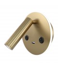 Bergdala USB hotel wall light brass 14cm