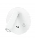 Bergdala USB hotel wall light white 14cm