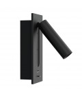 Lunda USB hotel wall light black 18cm