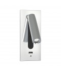 Lunda USB hotel wall light chrome 18cm