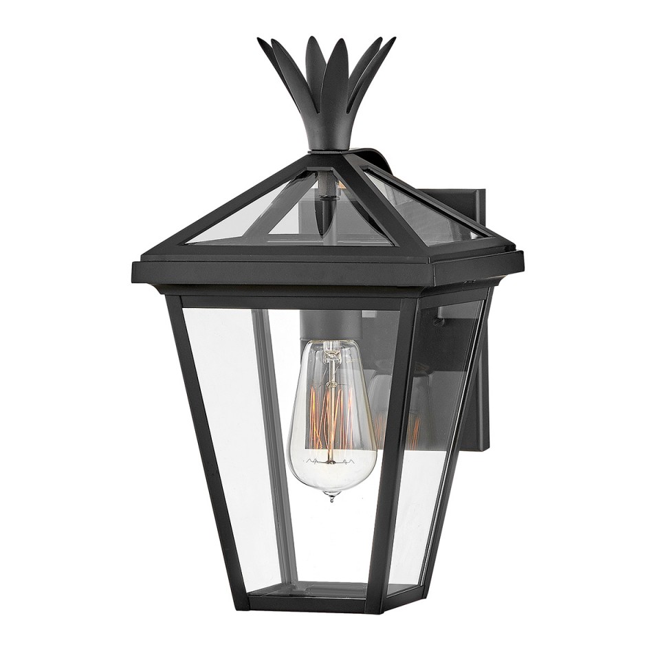 Palma 1-Lt  utomhusvägglampa svart/klart glas 36,8cm IP44