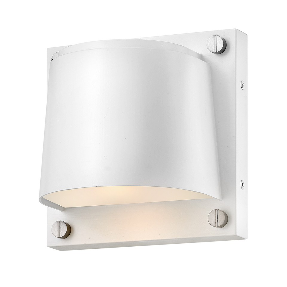 Scout 1-Lt liten utomhusvägglampa satin vit 16,5cm IP44