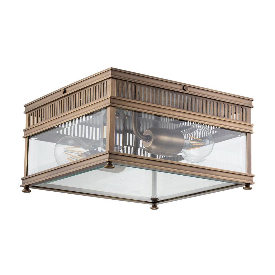 Holborn 2-Lt Flush Fitting Light Dark Bronze/Clear 30cm IP44