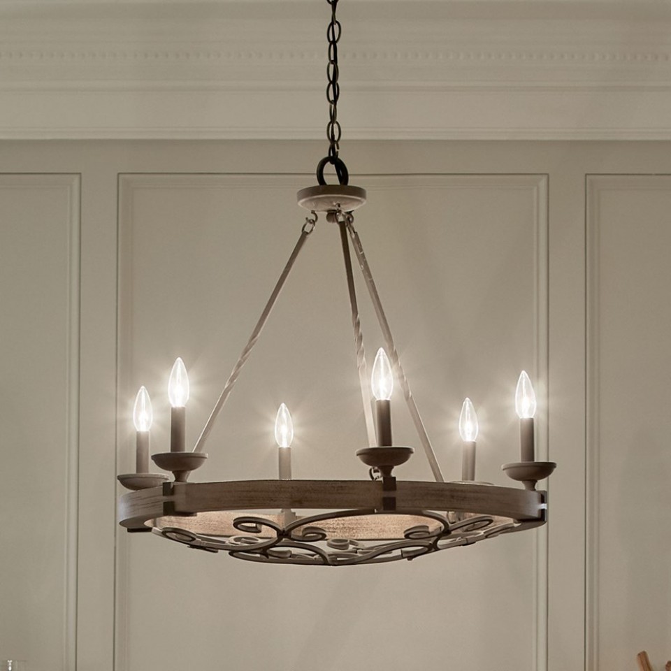 Taulbee 6-Lt Chandelier Weathered Zinc 72.2cm