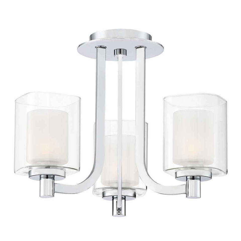 Kolt 3 Semi-Flush Light Polished Chrome 38.4cm IP44