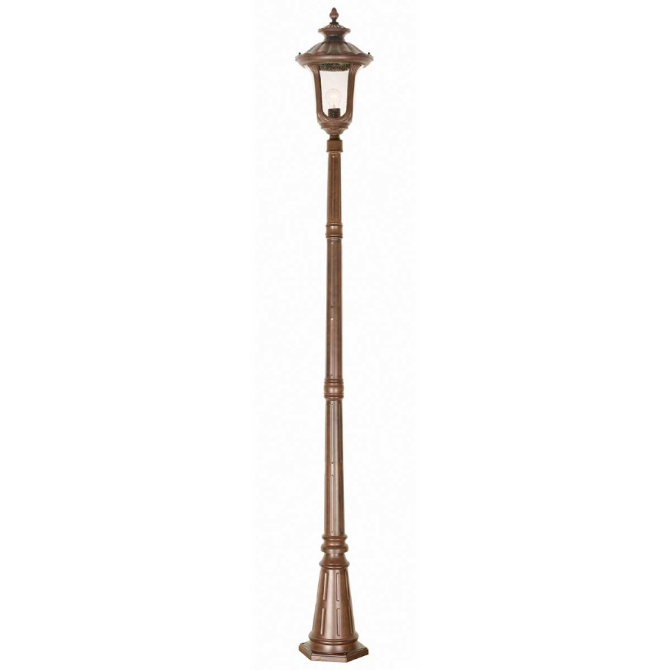 Chicago 1-lt utomhuslampa stolpe rostig bronspatina 246,5cm