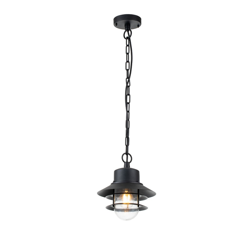 Copenhagen 1-Lt Outdoor Ceiling Lamp Black 22cm