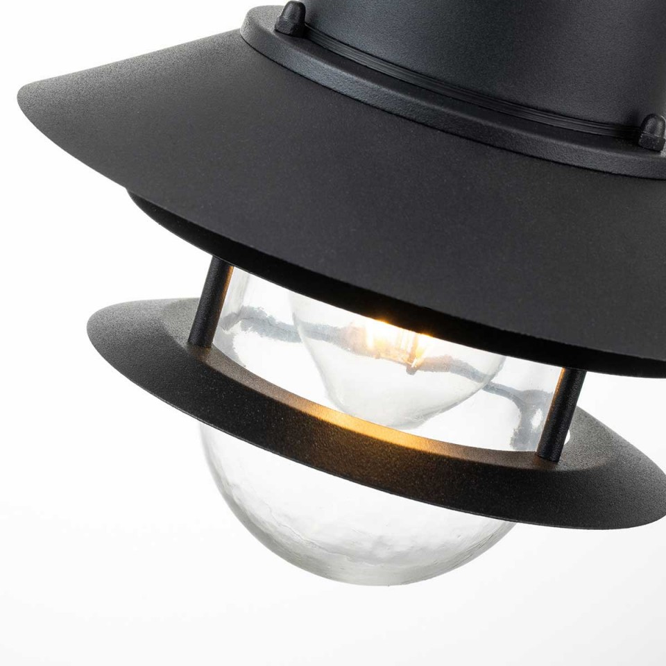 Copenhagen 1-Lt Outdoor Ceiling Lamp Black 22cm