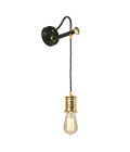 Douille 1-Lt Wall Lamp Black/Polished Brass 32.4cm-122.4cm