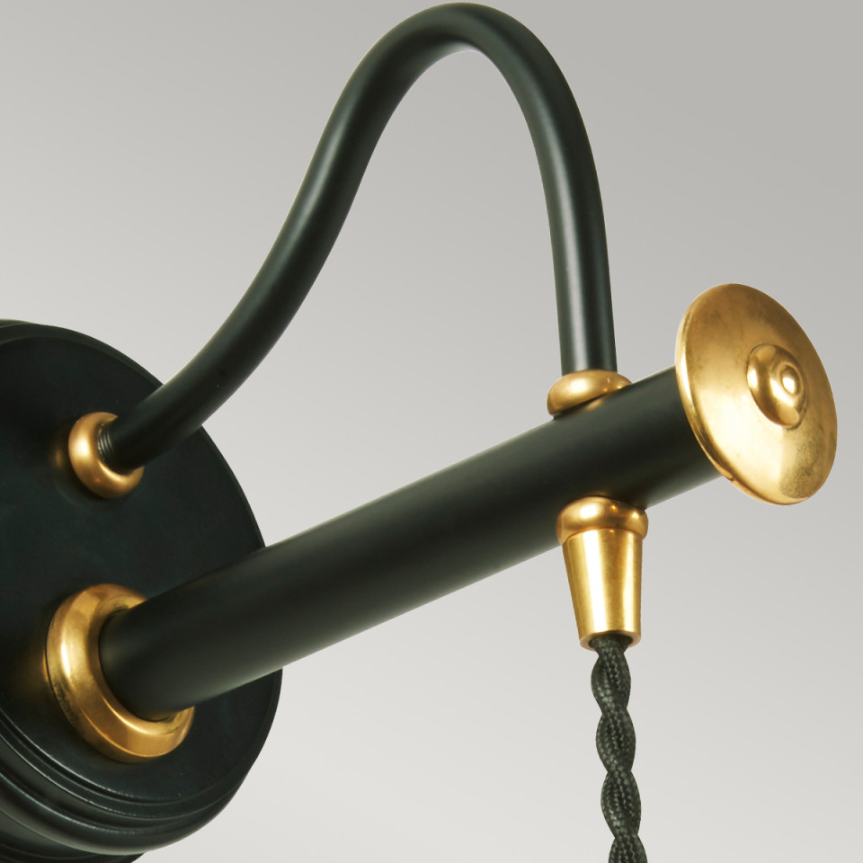 Douille 1-Lt Wall Lamp Black/Polished Brass 32.4cm-122.4cm