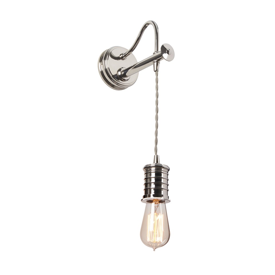 Douille 1-Lt Wall Lamp Polished Nickel 32.4cm-122.4cm