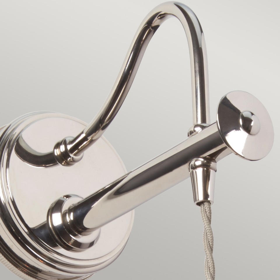 Douille 1-Lt Wall Lamp Polished Nickel 32.4cm-122.4cm